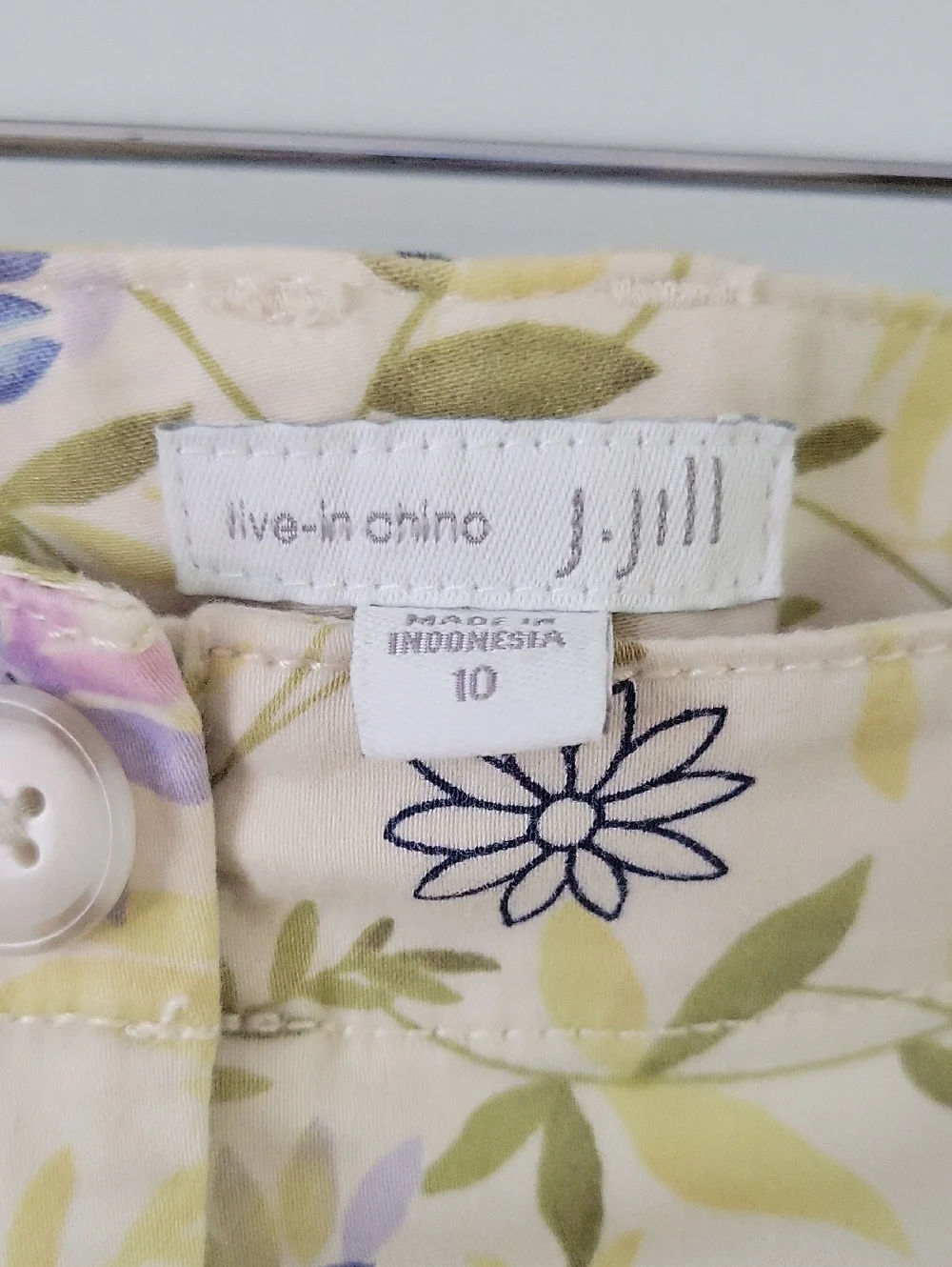 J. Jill Cream A-Line Skirt with Blue and Lavender Floral Print - Picture 3 of 5